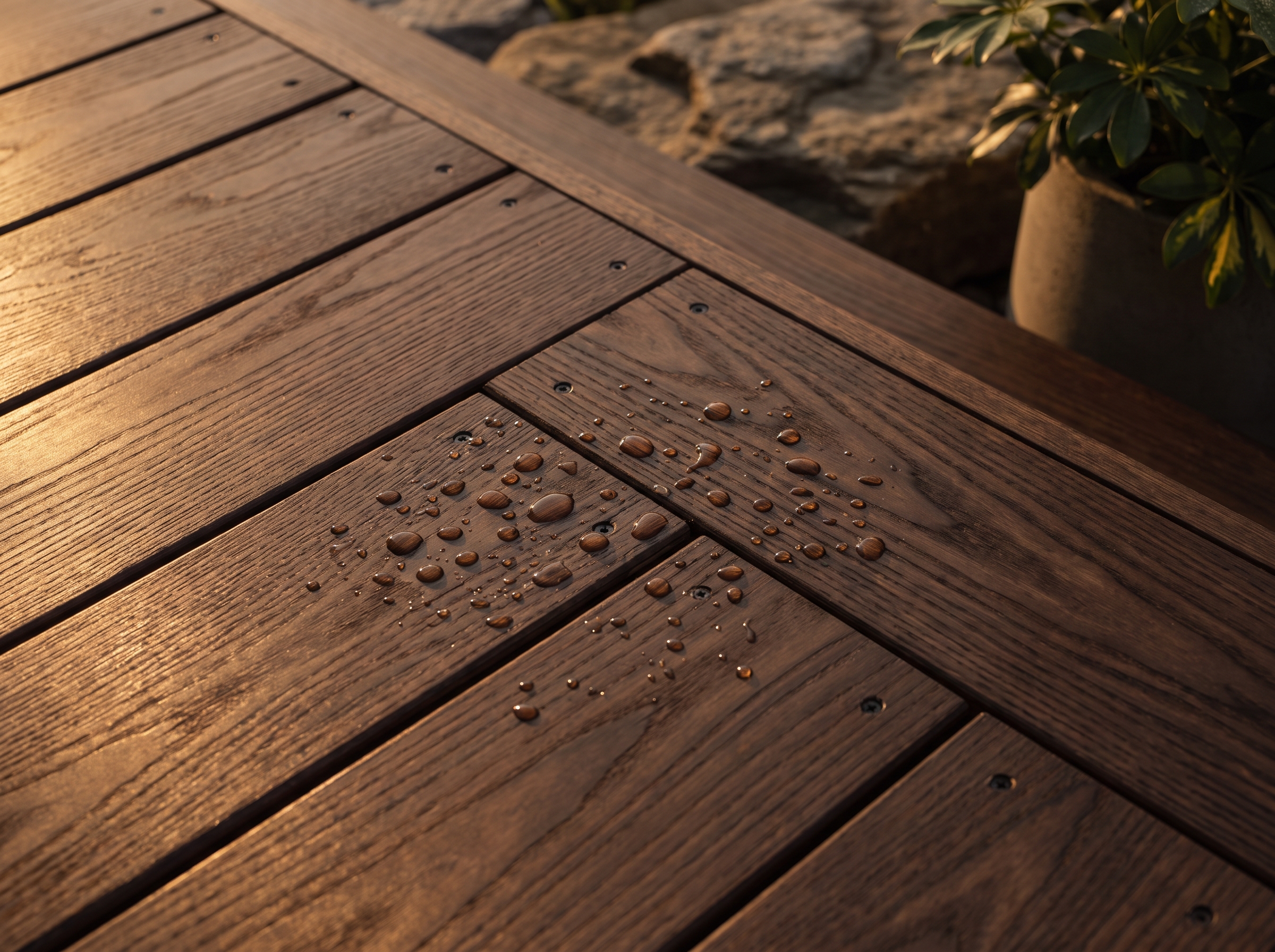 Терраса усадьбы Окоём из термодерева